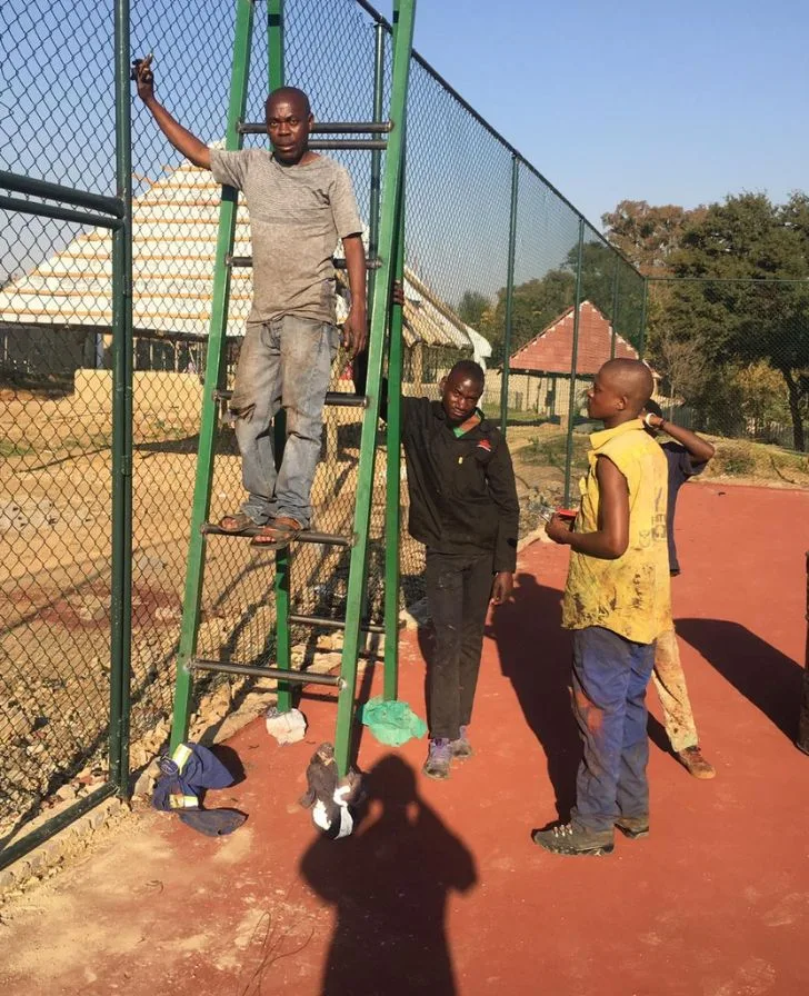 Real Tennis Court contractors on site